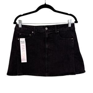NWT Tinseltown Mini Denim Skirt Pockets Unlined Black Womens Juniors Size 7